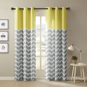 Chevron Printed Room Darkening Grommet Top Panel Pair