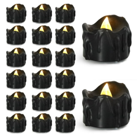 Halloween Decoration Candle Light 12-Pack ,Black Tears Candle Tea Light