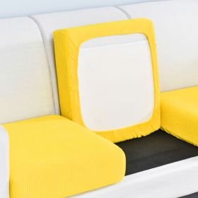 Pure color stretch all-inclusive sofa cover (Option: Lemon yellow-XL)