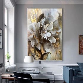 Flower Wall Decor Art Poster Ocean Seaside Thick Gray And Black Oil Painting Simple Design Wall Art, Unframed. (Option: 50x75)