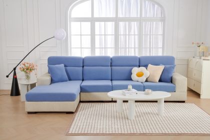 Four Seasons Universal Noble Consort Sofa Cover, High Quality Elastic Universal Cover, Sofa Hat, Non slip Sofa Seat Cushion Cover, Full Package (Color: Warm Bean Blue, size: S)