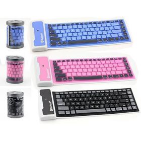 Type Out Of A Box With Flexible Silicone Bluetooth Keyboard (Color: Red)