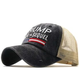 Trump 2024 American Presidential Hat Make America Great Again Hat Donald Trump Republican Hat Cap MAGA Embroidered Mesh Cap (Color: Black, size: 56-61cm Adjustable)