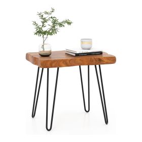 Patio Garden Outdoor Reclaimed Recycled Teak Wood End Table (Color: Style B, Type: Side Table)