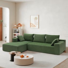 109*68" Modular Sectional Living Room Sofa Set, Modern Minimalist Style Couch, Upholstered Sleeper Sofa for Living Room, Bedroom, Salon (Color: Green)